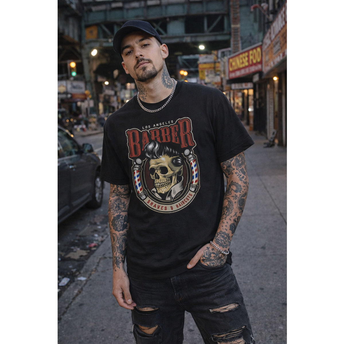 Barber Skull T-Shirt – Vintage Barbershop Graphic Tee
