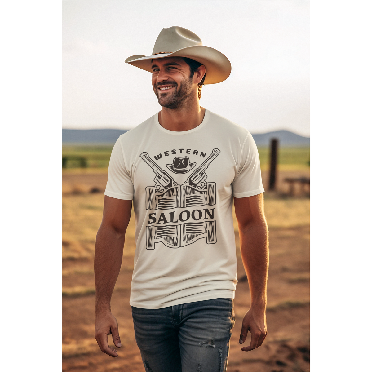 Vintage Cowboy T-Shirt – Western Saloon Retro Graphic Tee