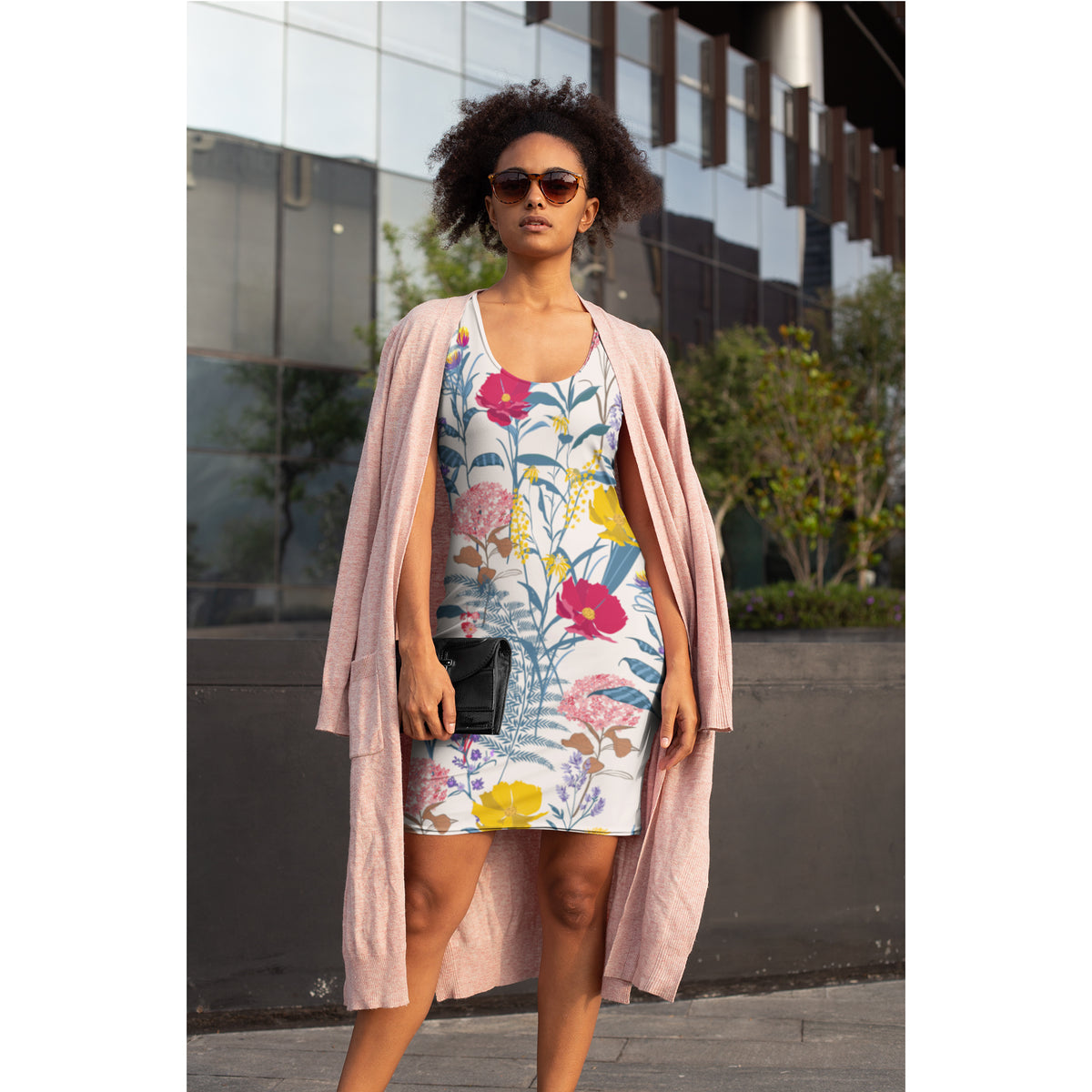 Floral Meadow Racerback Dress  All-Over Print Summer Sundress