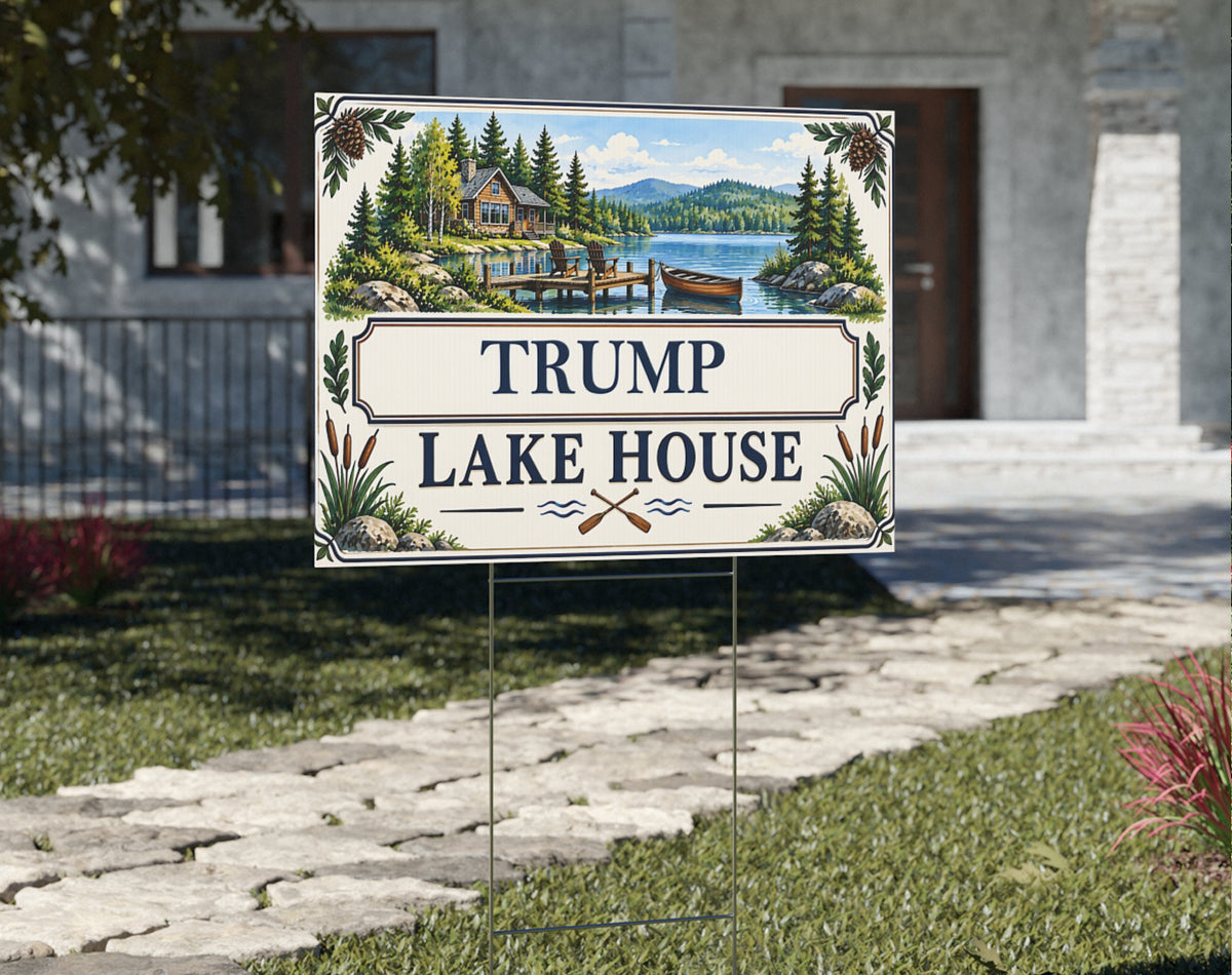 Personalized Lake House Double-Sided Yard Sign – Custom Name Sign YL2
