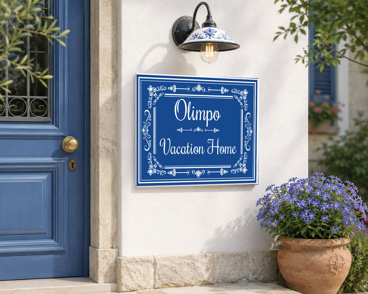 Personalized House Name Plaque | Custom Ceramic House Sign - D1