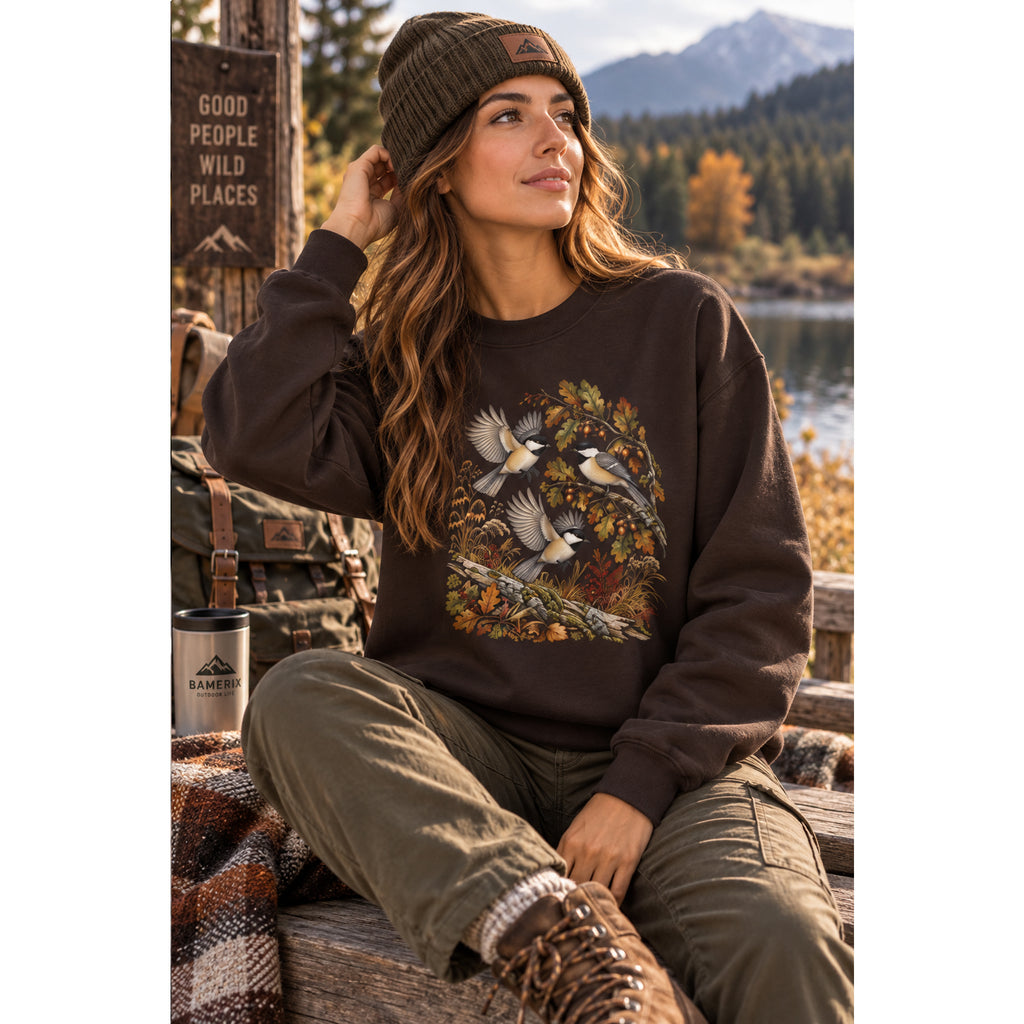 Woodland Birds Sweatshirt – Autumn Nature Design