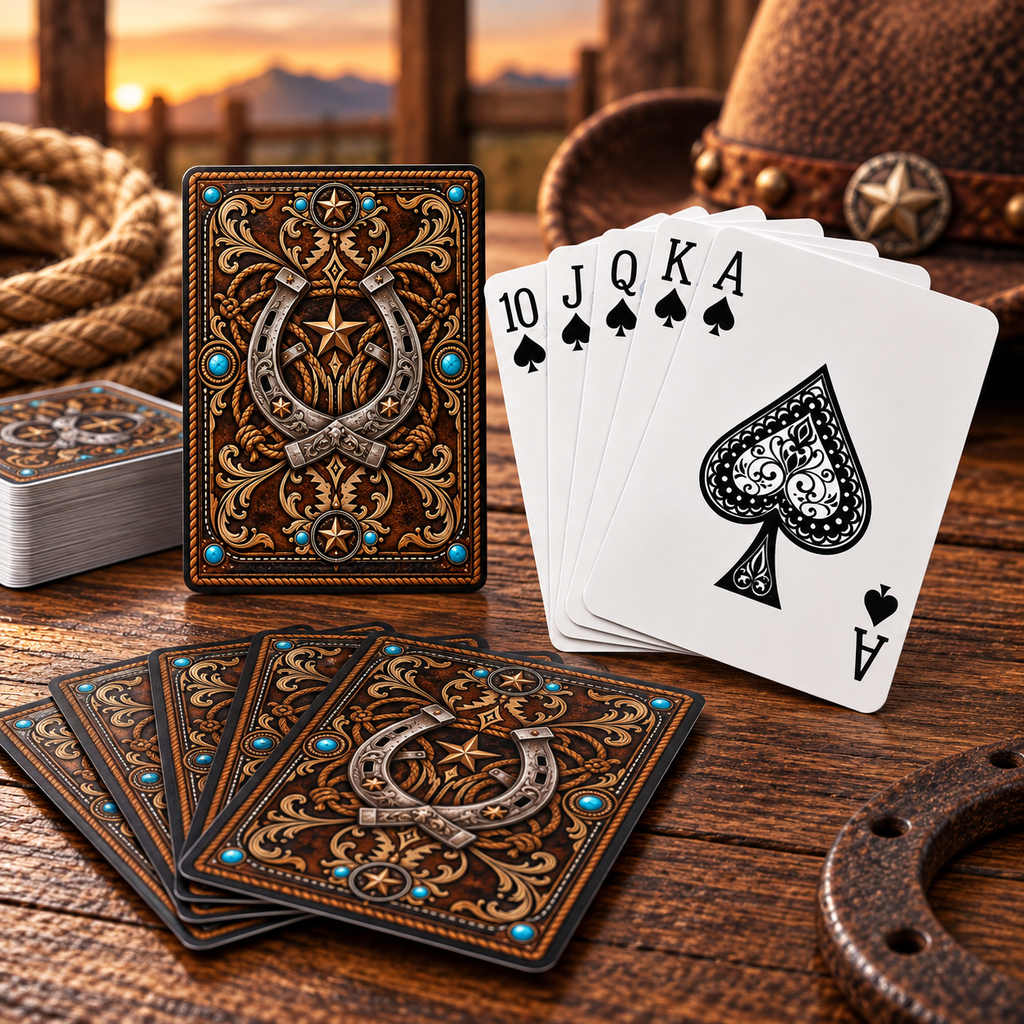 Western Horseshoe Poker Playing Cards – Vintage Cowboy Design