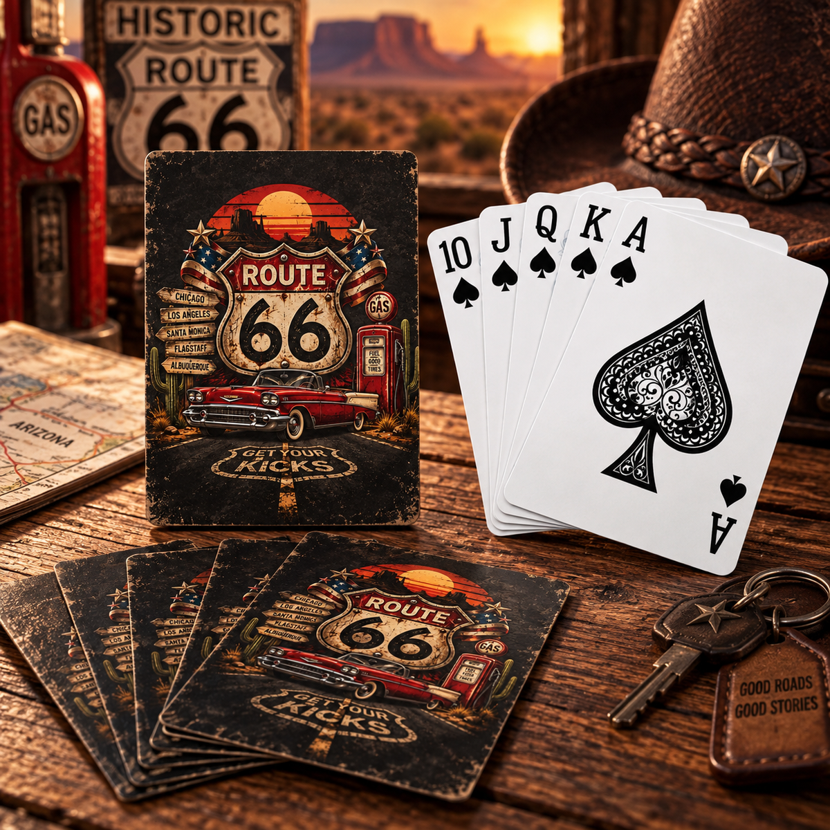 Route 66 Poker Playing Cards – Vintage Americana Deck