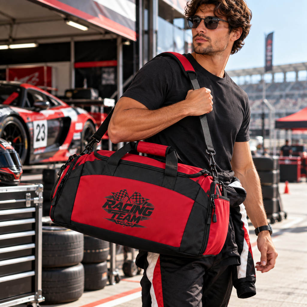 Racing Team Gym Bag – Motorsport Sports Duffel Bag