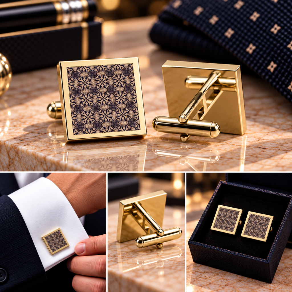 Vintage Ornamental Cufflinks – Elegant Gold Cufflinks for Men