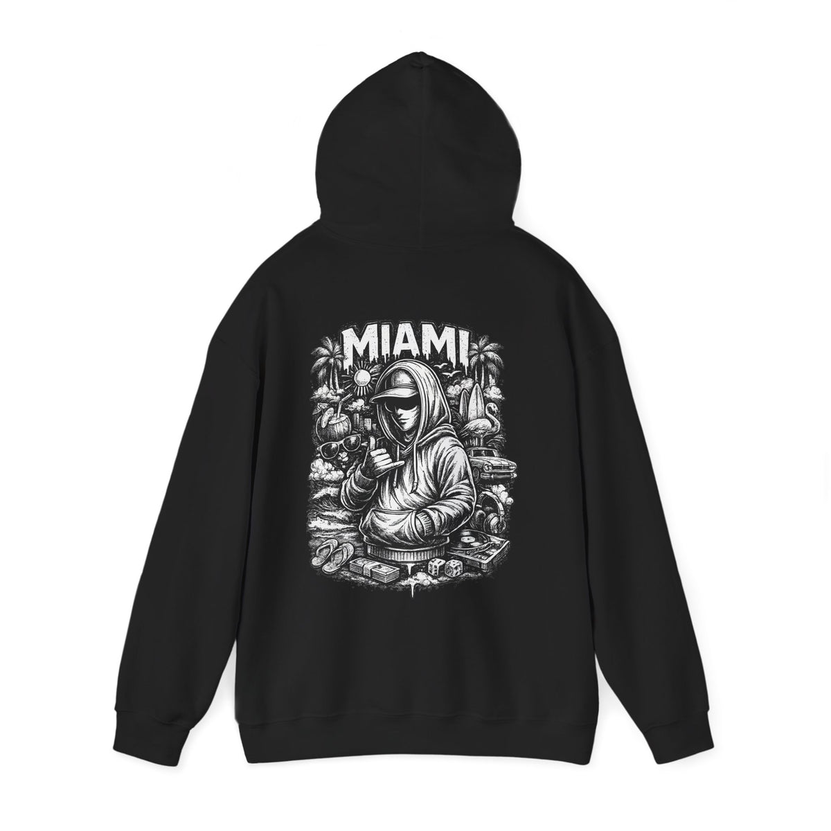 Miami Hoodie Streetwear Graphic Sweatshirt Urban Style Pullover Hip Hop Hoodie Gift for Men