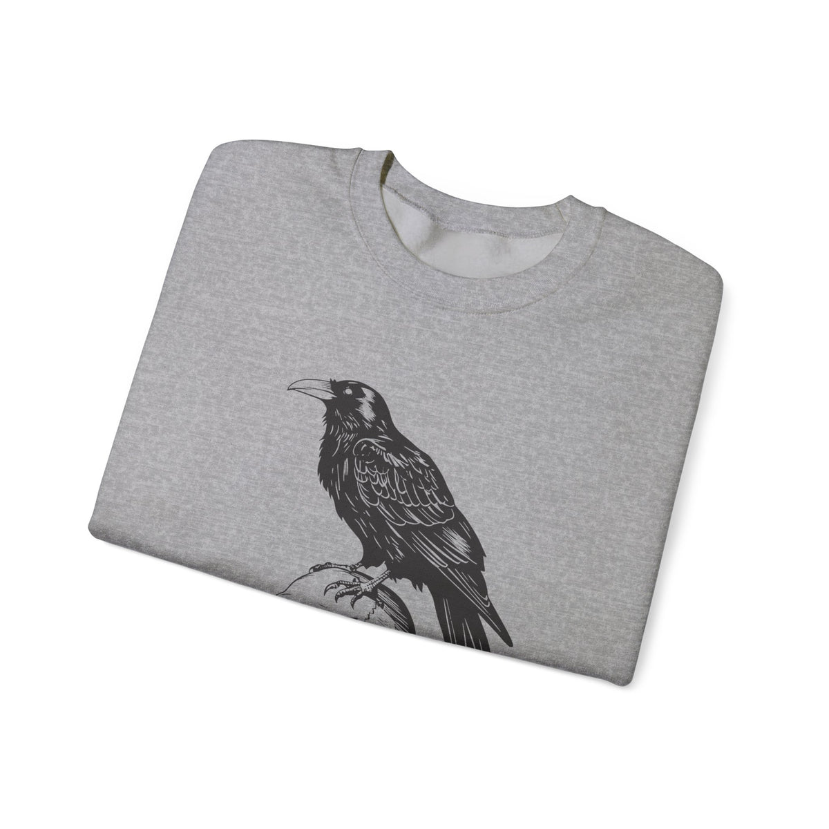 Raven Skull Sweatshirt, Gothic Crewneck Jumper