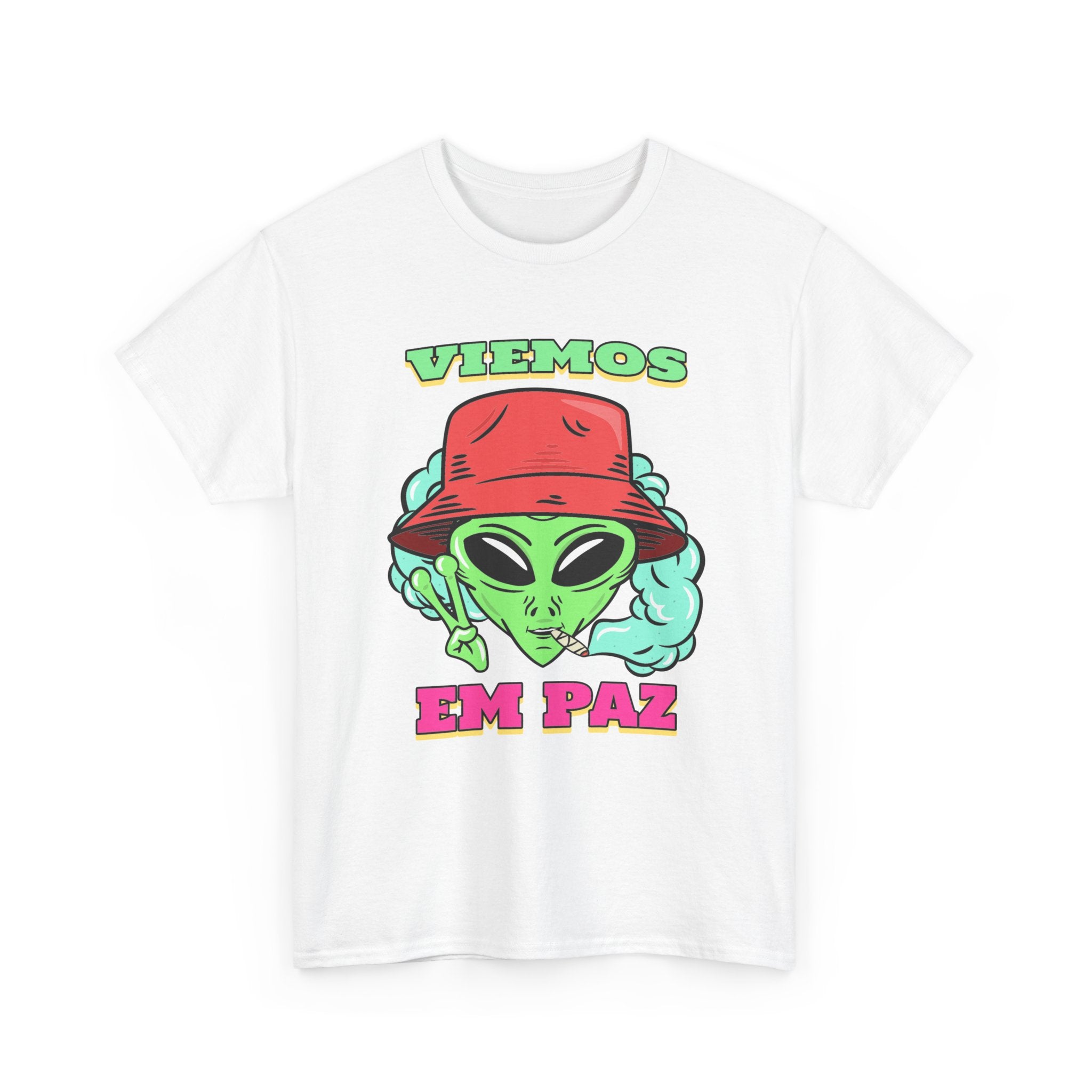 Alien Peace T-Shirt — "Viemos Em Paz" Retro Graphic Tee