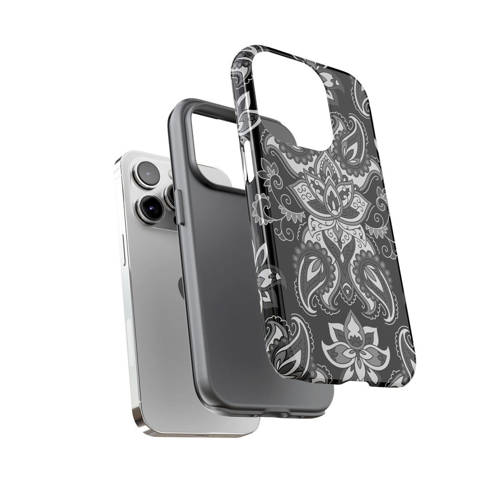 Black Paisley Phone Case – Bandana Pattern Tough Case