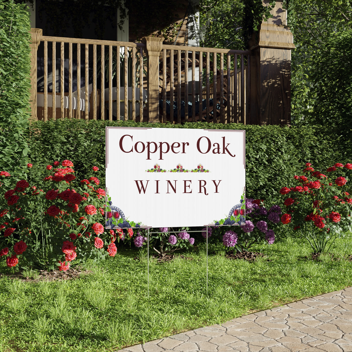 Personalized Winery Yard Sign – Custom Vineyard Business Sign Y6