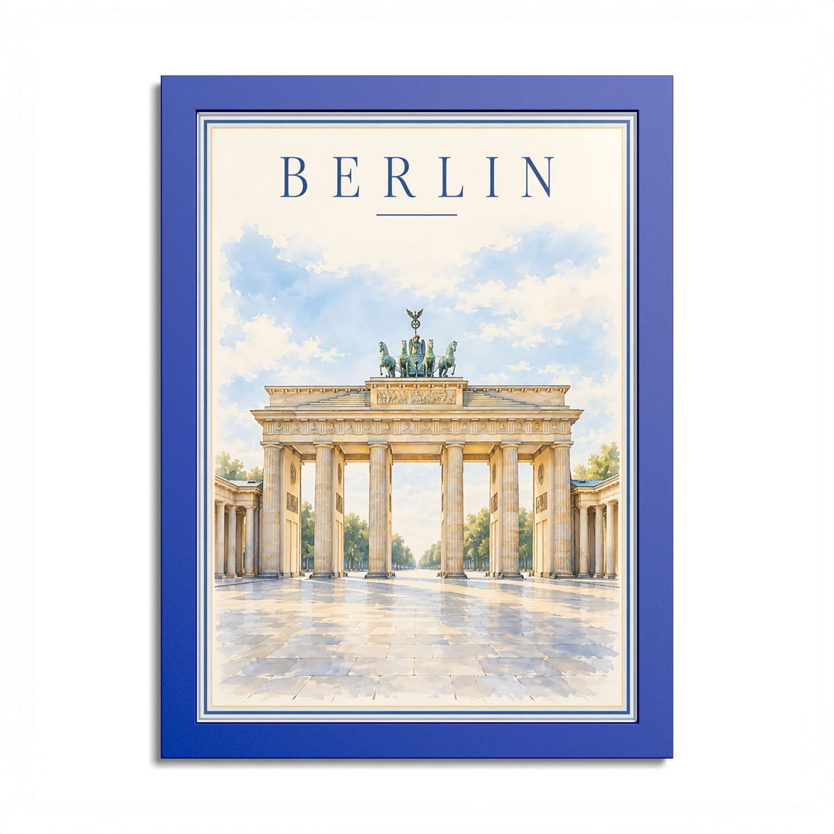 Berlin Germany Vintage Framed Poster – Brandenburg Gate Wall Art
