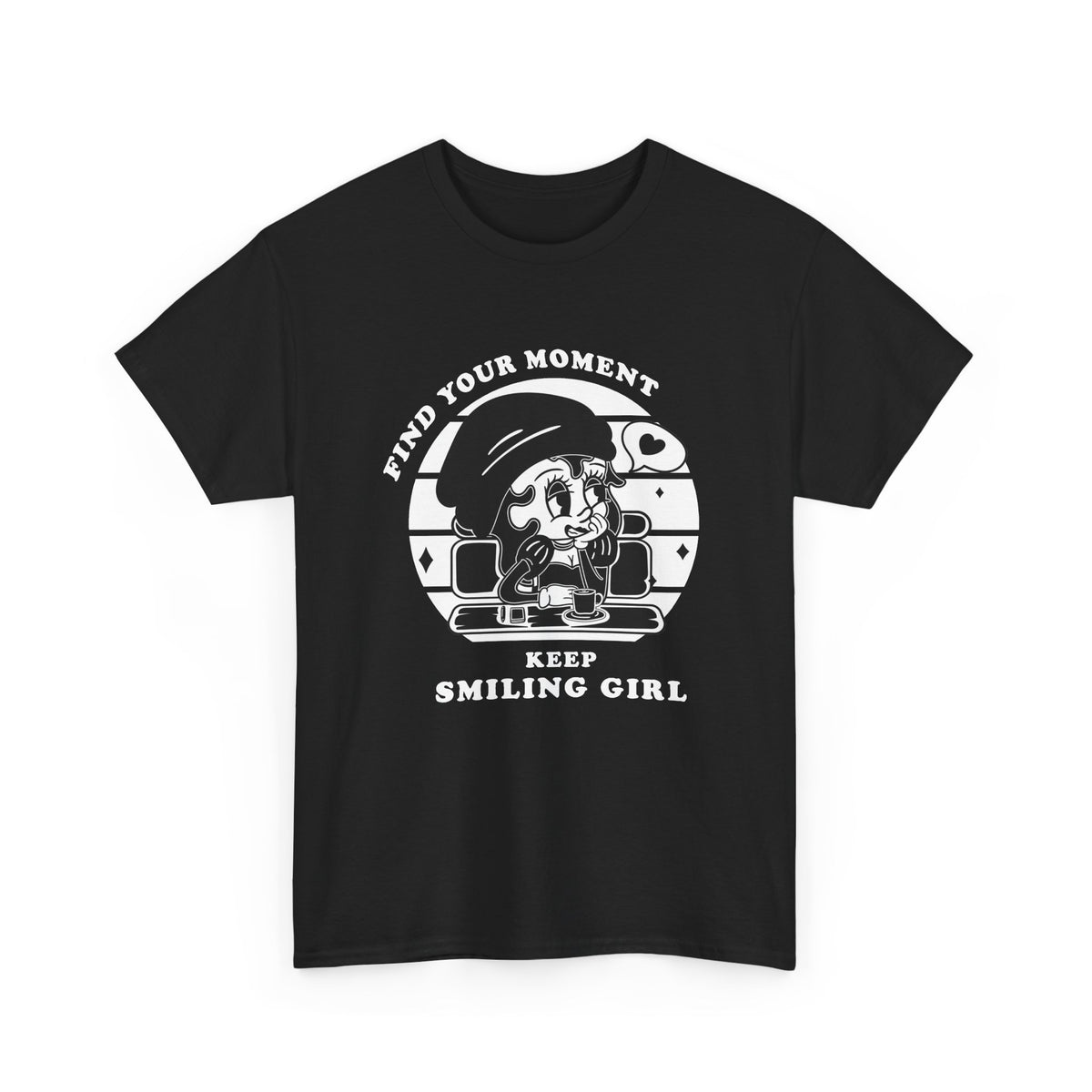 Keep Smiling T-Shirt – Vintage Girl Positive Quote Graphic Tee