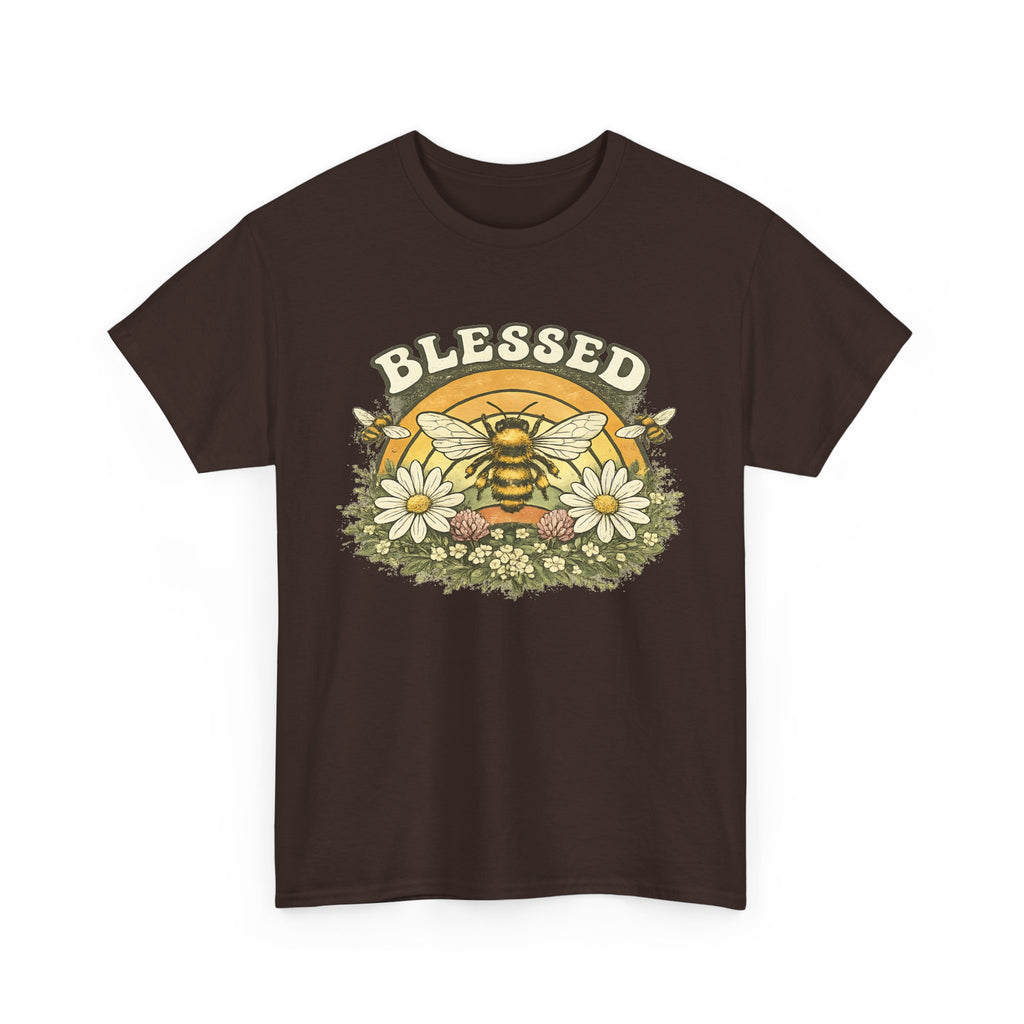 Blessed Bee T-Shirt – Christian Faith & Floral Bee Graphic Tee