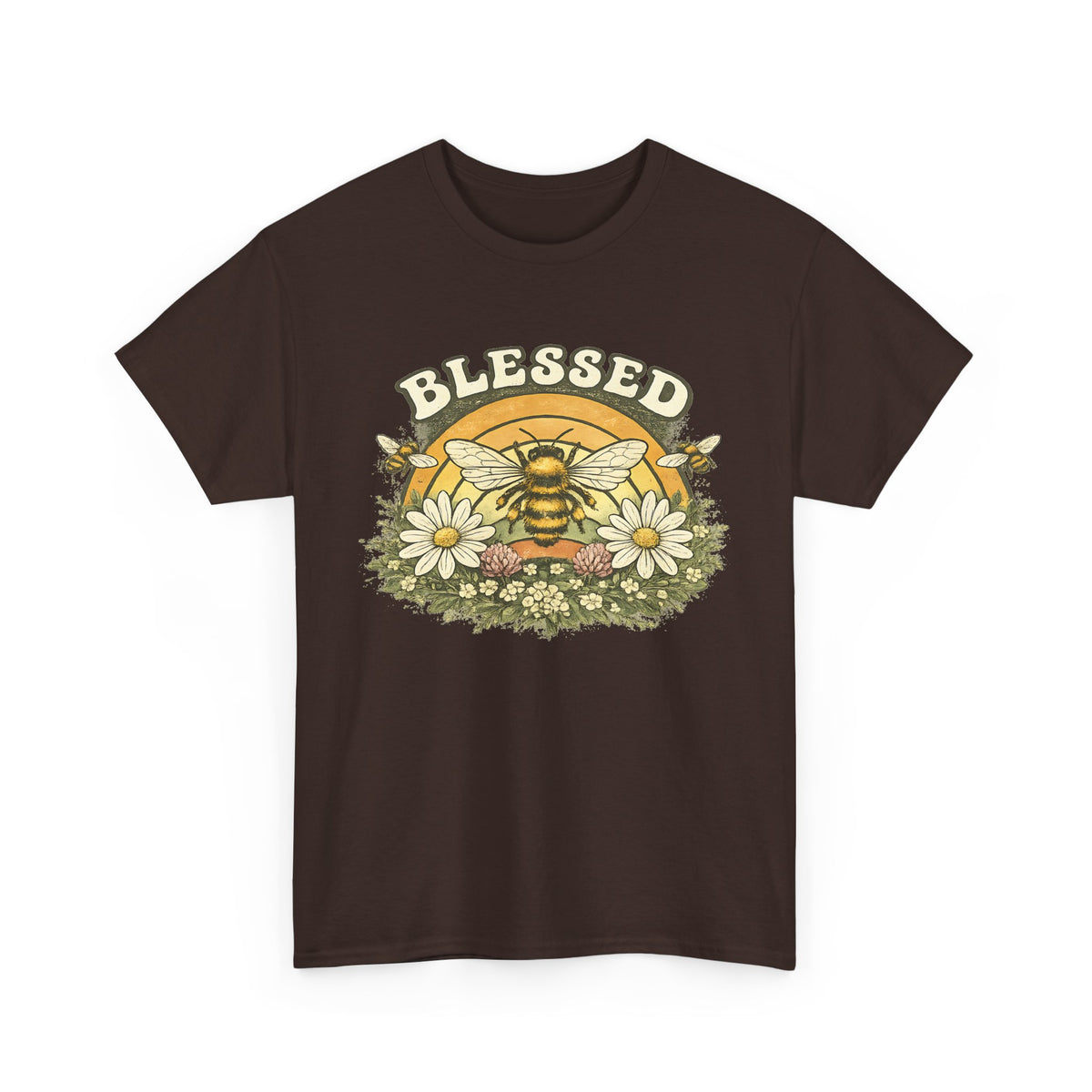 Blessed Bee T-Shirt – Christian Faith & Floral Bee Graphic Tee