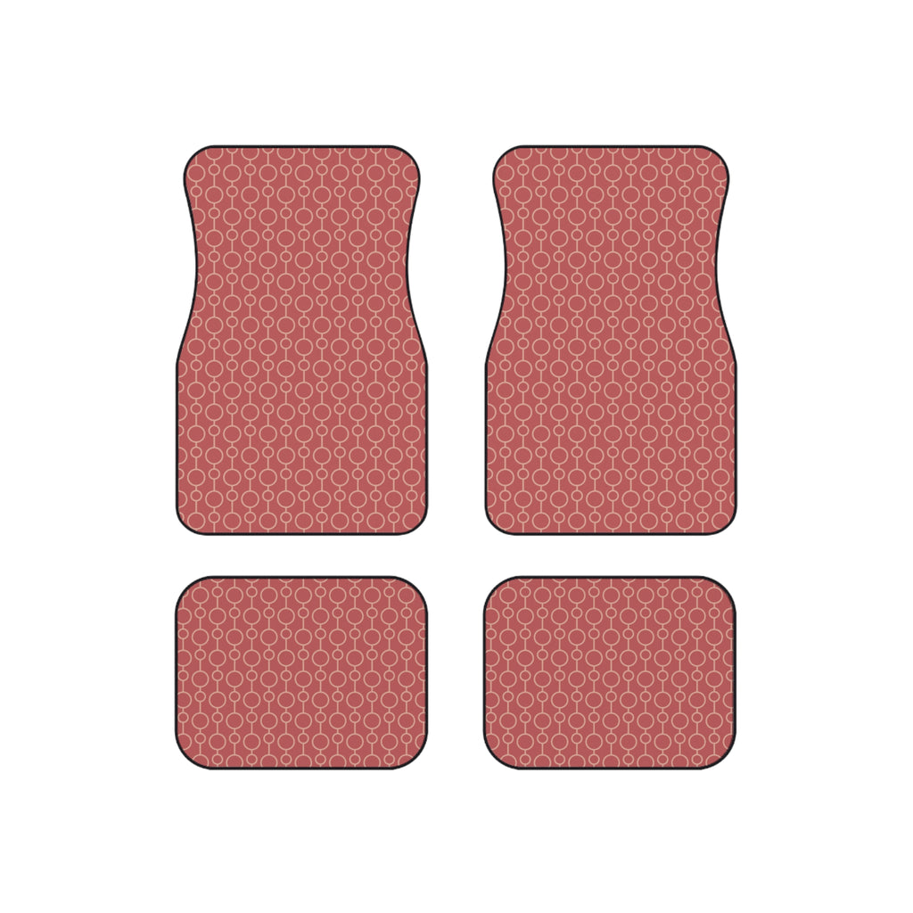 Dusty Rose Geometric Car Floor Mats – 4-Piece Set