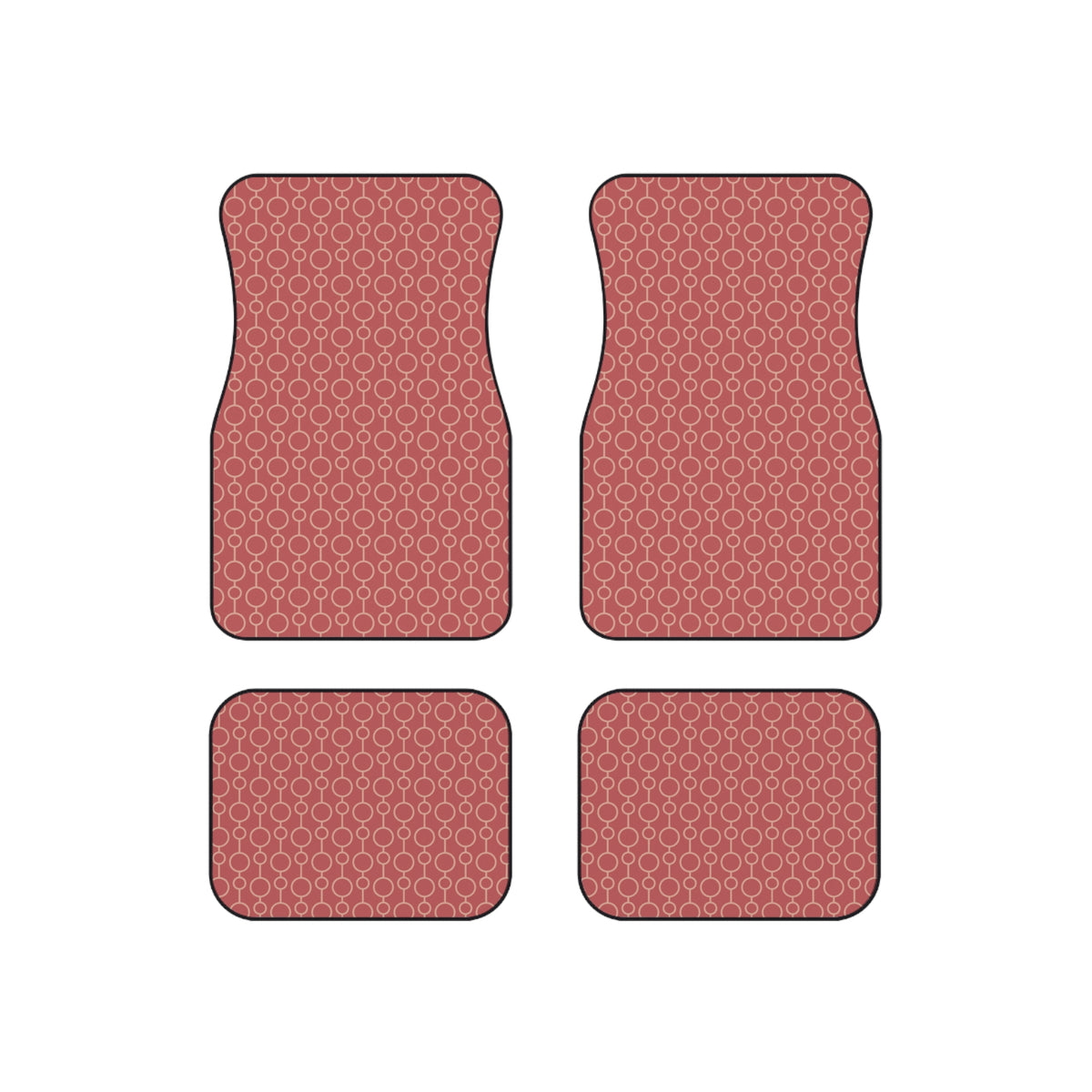 Dusty Rose Geometric Car Floor Mats – 4-Piece Set