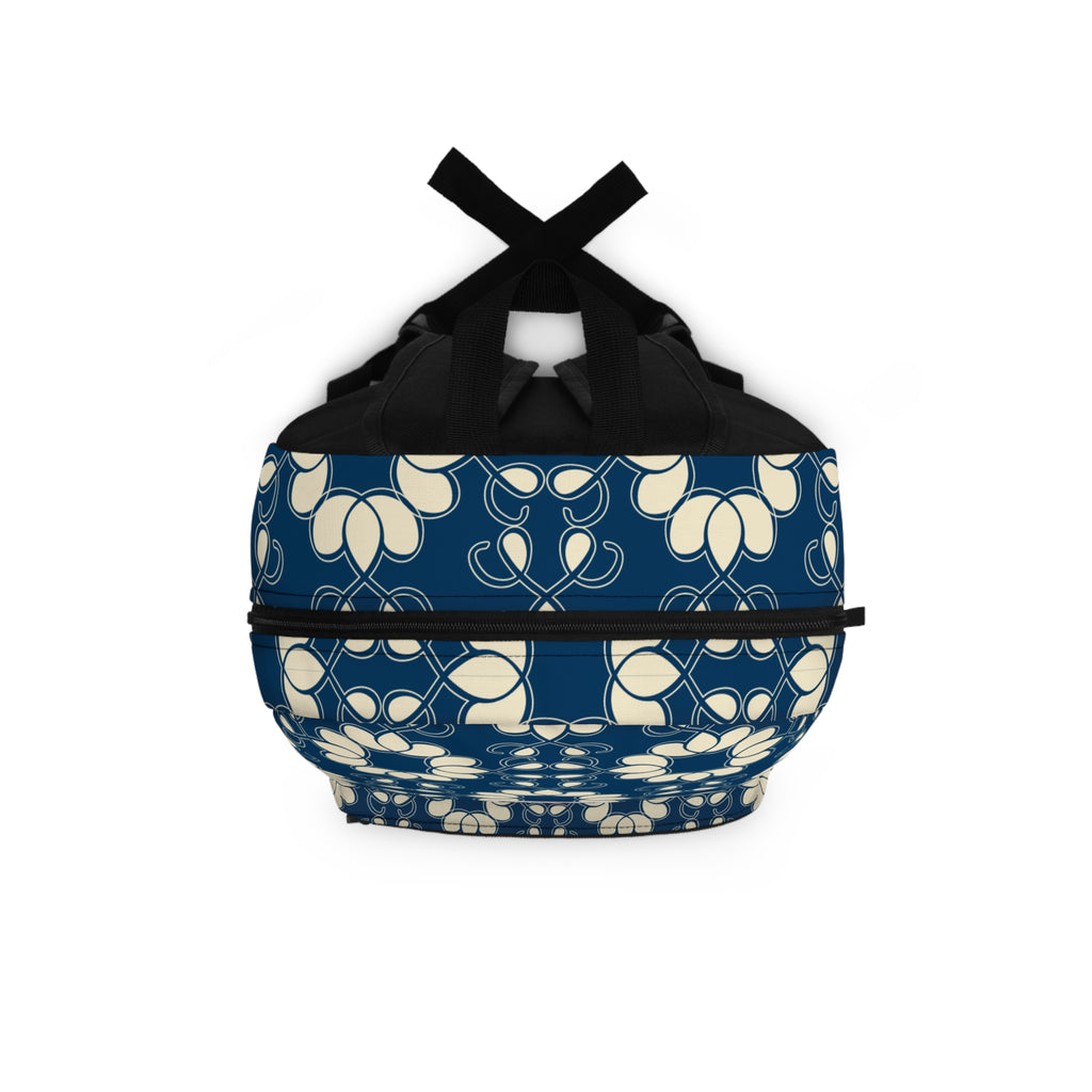 Personalized Indigo Floral Backpack with Name