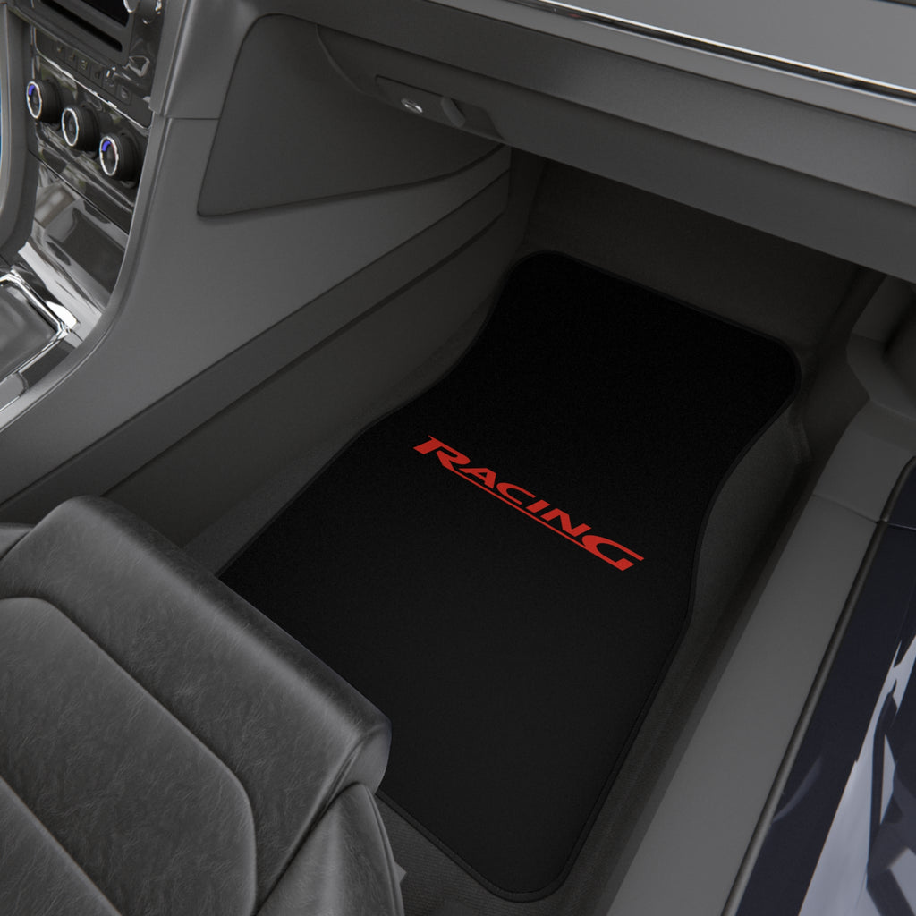 Racing Car Floor Mats – Black & Red 4-Piece Set