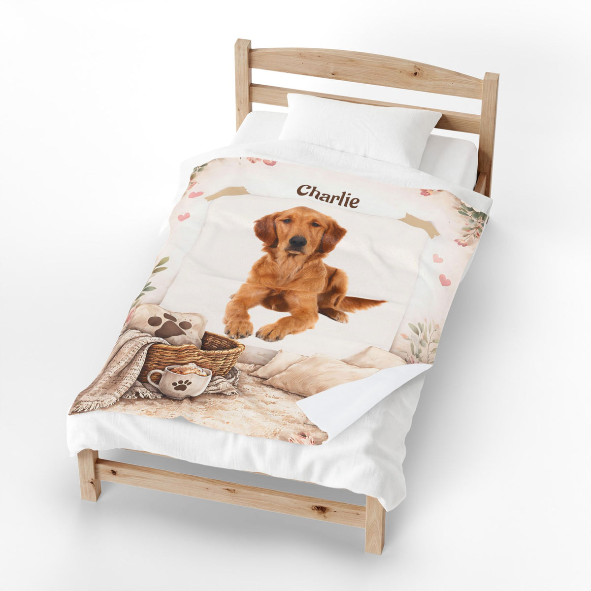 Custom Pet Blanket with Photo & Name  Personalized Dog Blanket  Cat Photo Throw  Sherpa Plush Pet Memorial Gift  PET1
