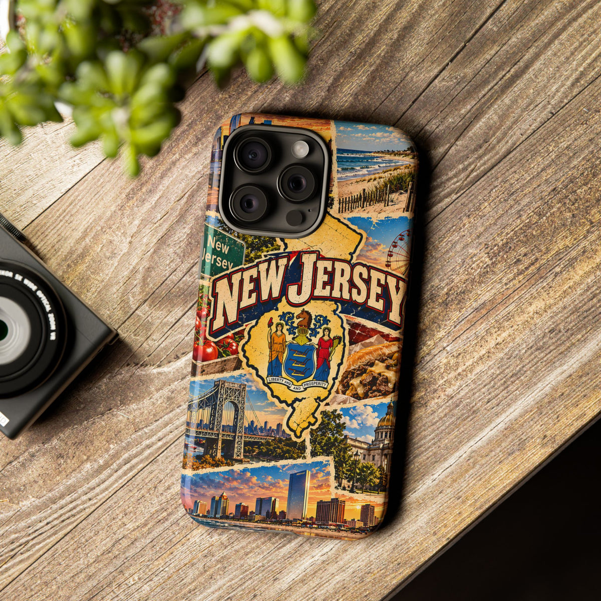 New Jersey Travel Collage Tough Phone Case – Vintage State Design