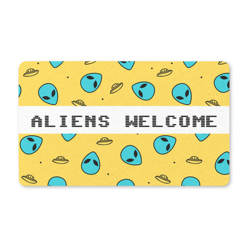 Aliens Welcome Doormat – Fun UFO & Alien Entryway Mat