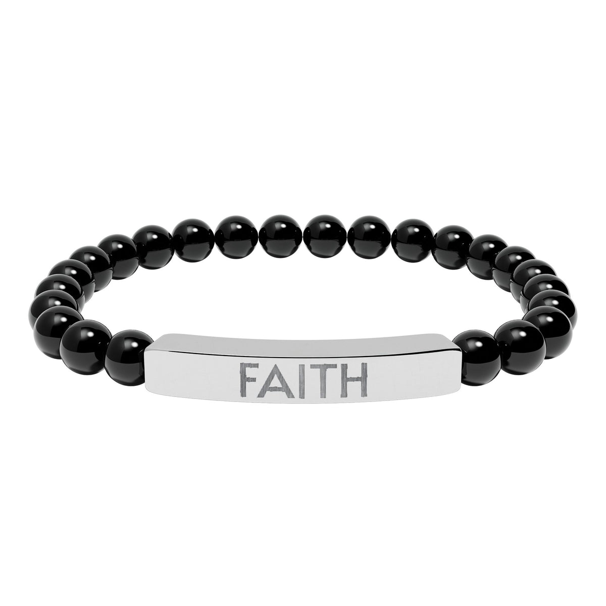 Faith Natural Stone Bracelet – Engraved Inspirational Jewelry