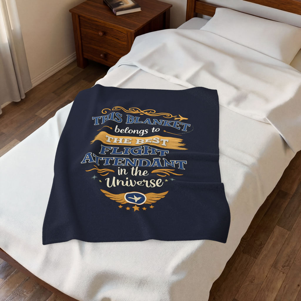 Best Flight Attendant Blanket  Gift for Flight Attendant  Cabin Crew Appreciation Gift  Aviation Throw Blanket