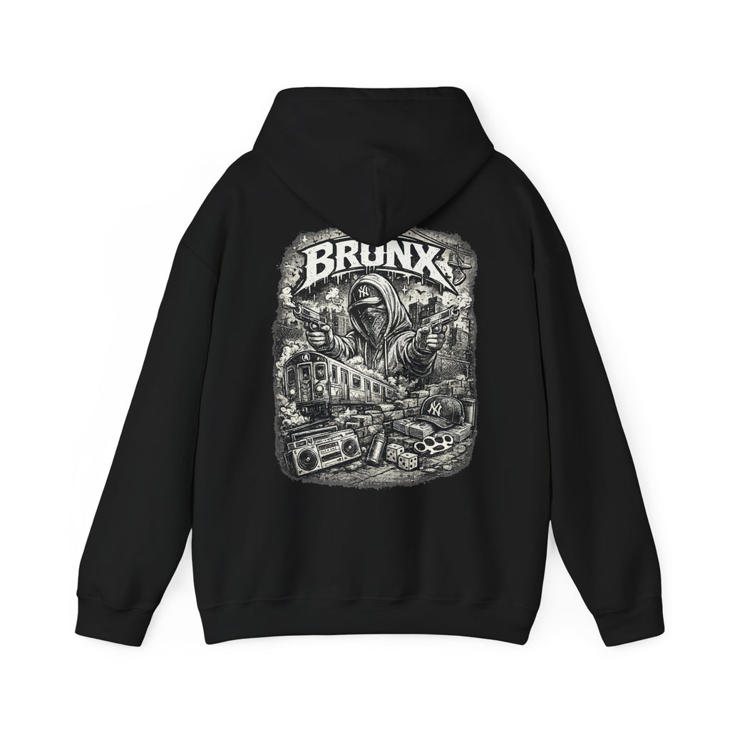 Bronx Street Art Hoodie Urban Graffiti Train & Boombox Pullover