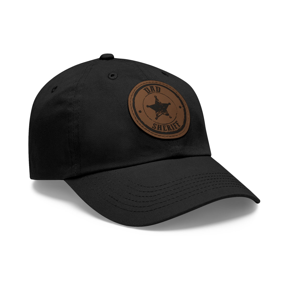 Sheriff Dad Leather Patch Hat – Law Enforcement Father’s Day Baseball Cap