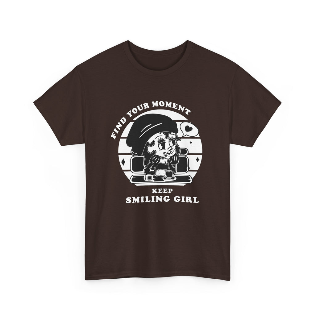 Keep Smiling T-Shirt – Vintage Girl Positive Quote Graphic Tee