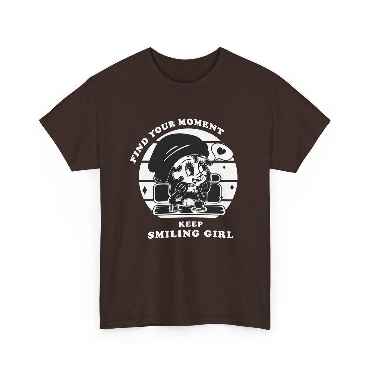 Keep Smiling T-Shirt – Vintage Girl Positive Quote Graphic Tee