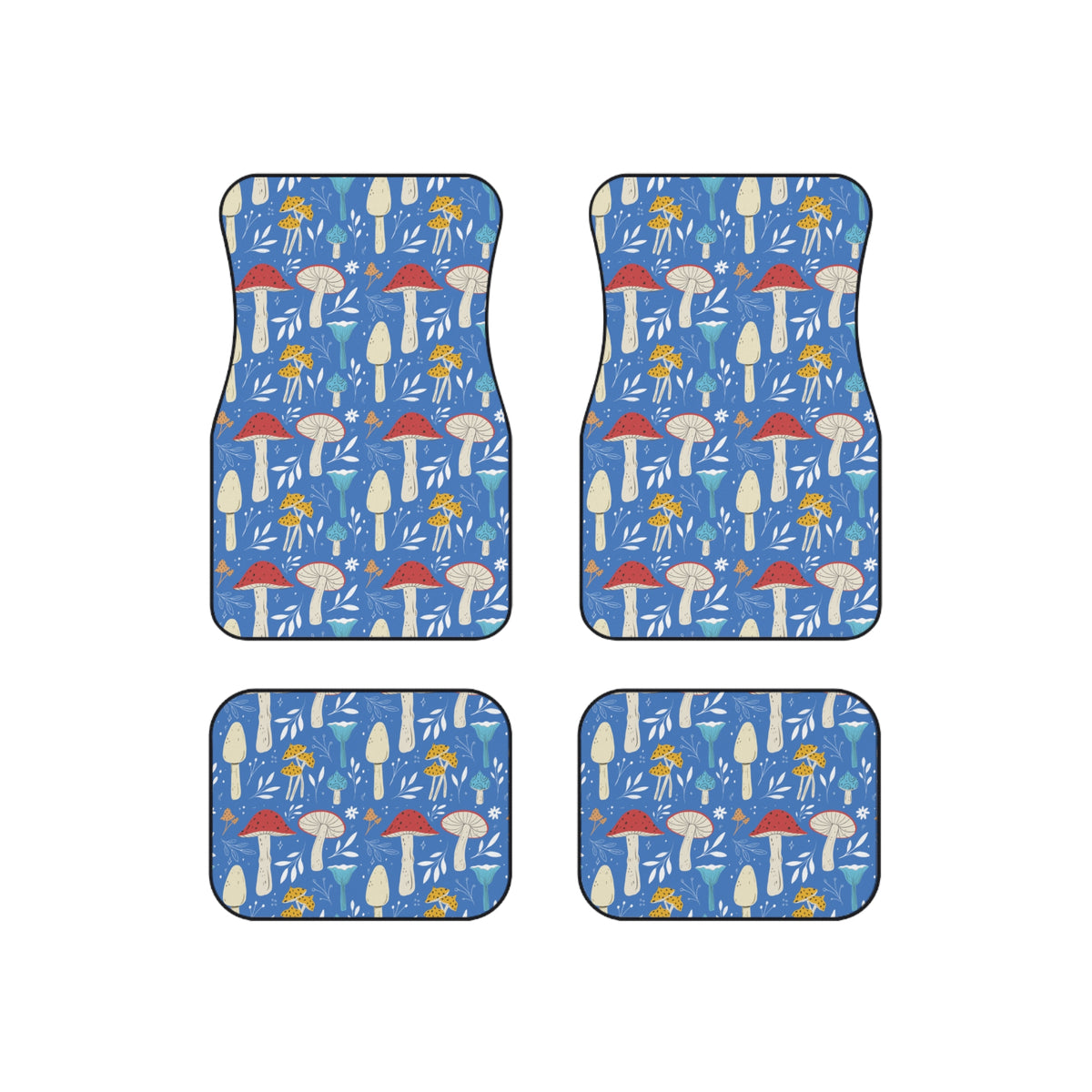 Mushroom Car Floor Mats – Colorful 4-Piece Set