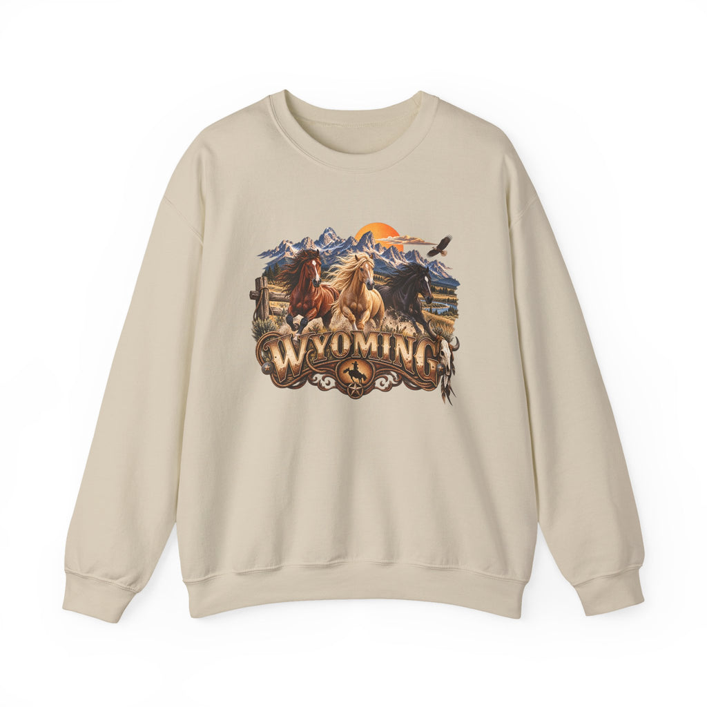 Wyoming Horses Sweatshirt – Vintage Western Design