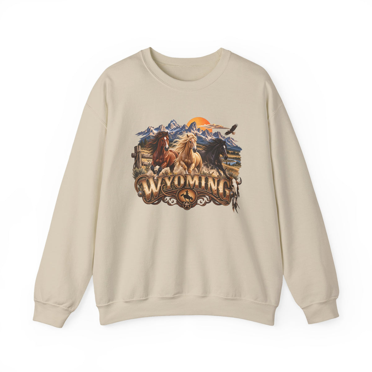 Wyoming Horses Sweatshirt – Vintage Western Design
