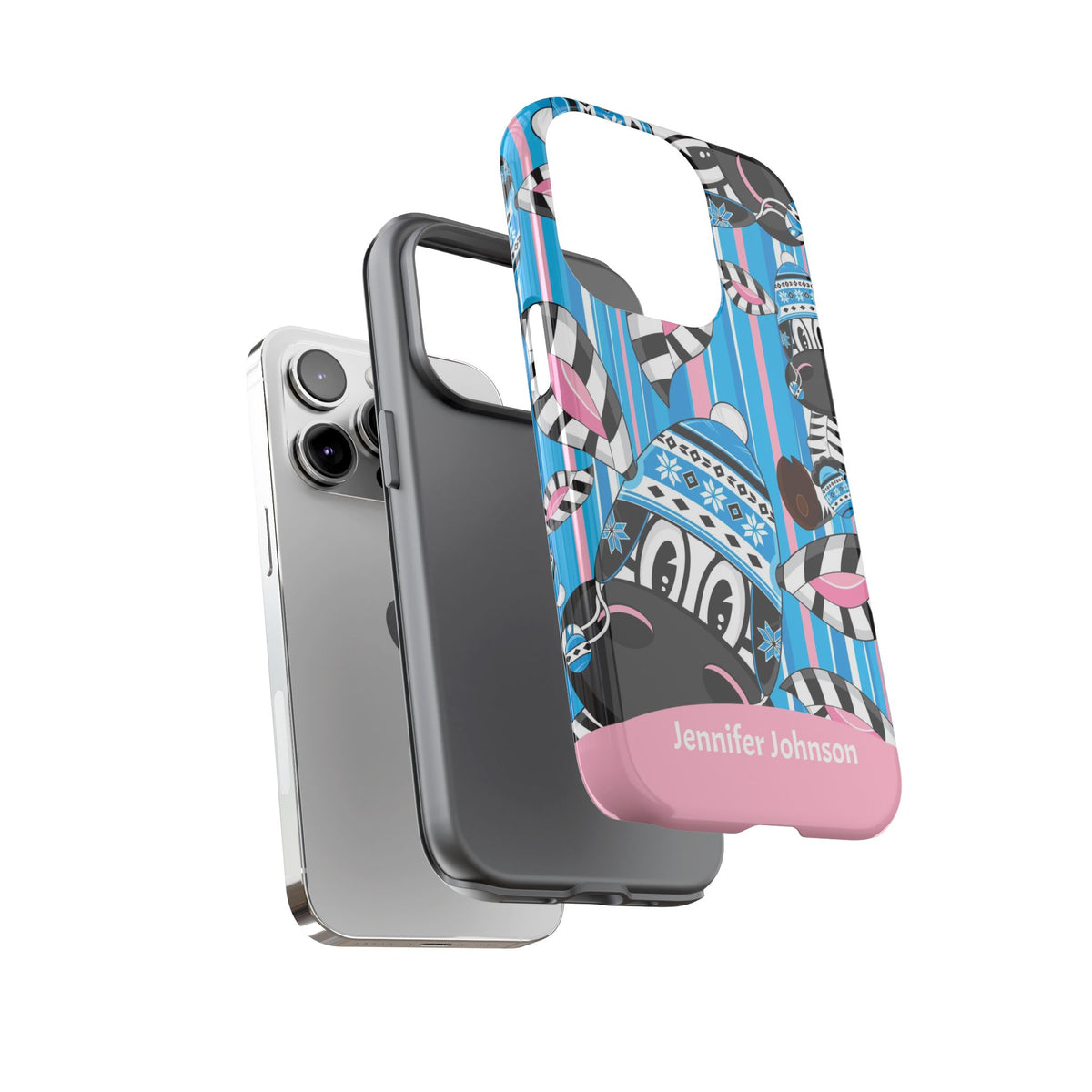 Personalized Zebra Phone Case with Name – Colorful Animal Tough Case