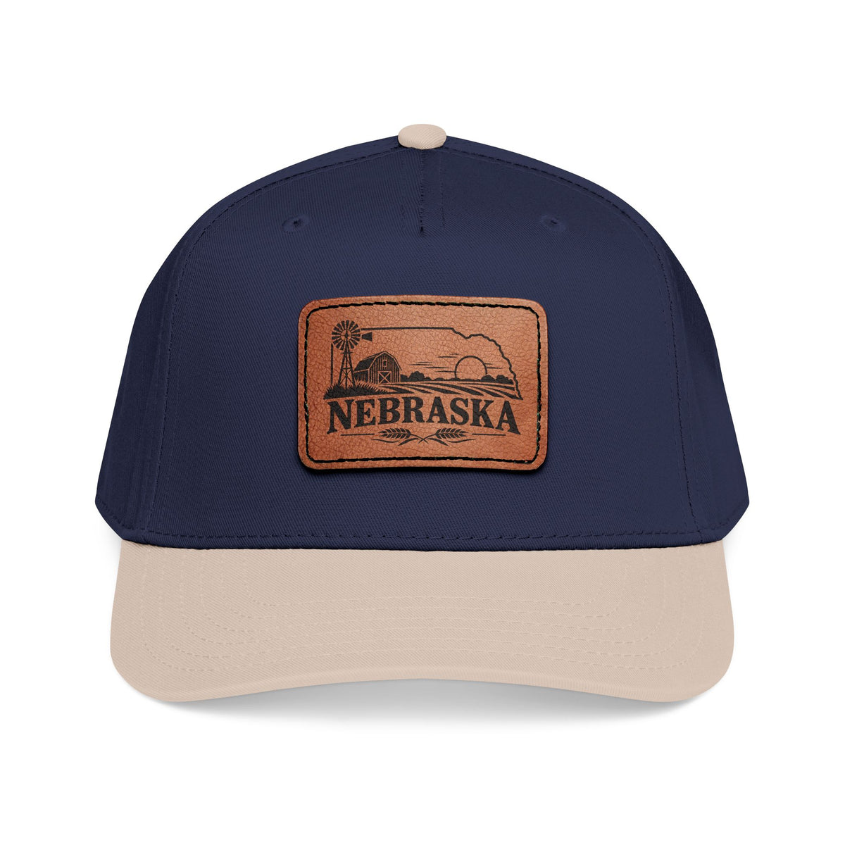 Nebraska Leather Patch Mid Profile Baseball Cap – Farm & Country Hat