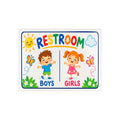 Kids Restroom Sign – Boys & Girls Colorful Ceramic Plaque - SE6