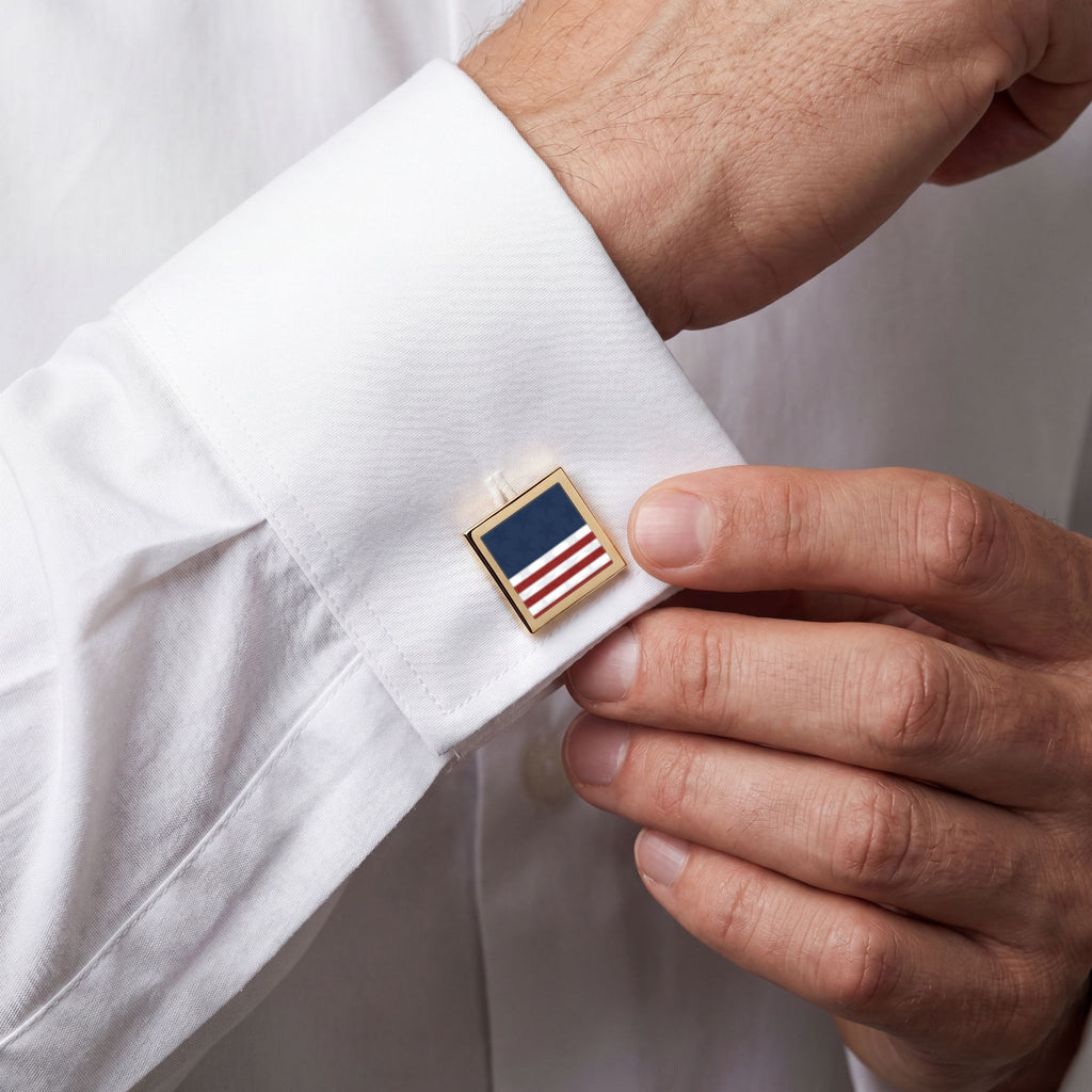 Stylized American Flag Cufflinks – Patriotic USA Cufflinks