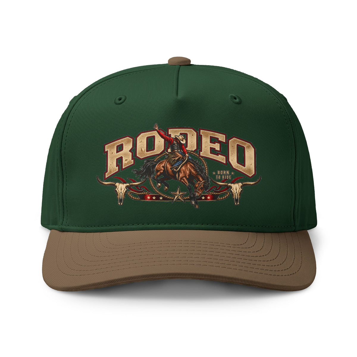 Rodeo Two-Tone Cap – Western Bull Rider Cowboy Hat