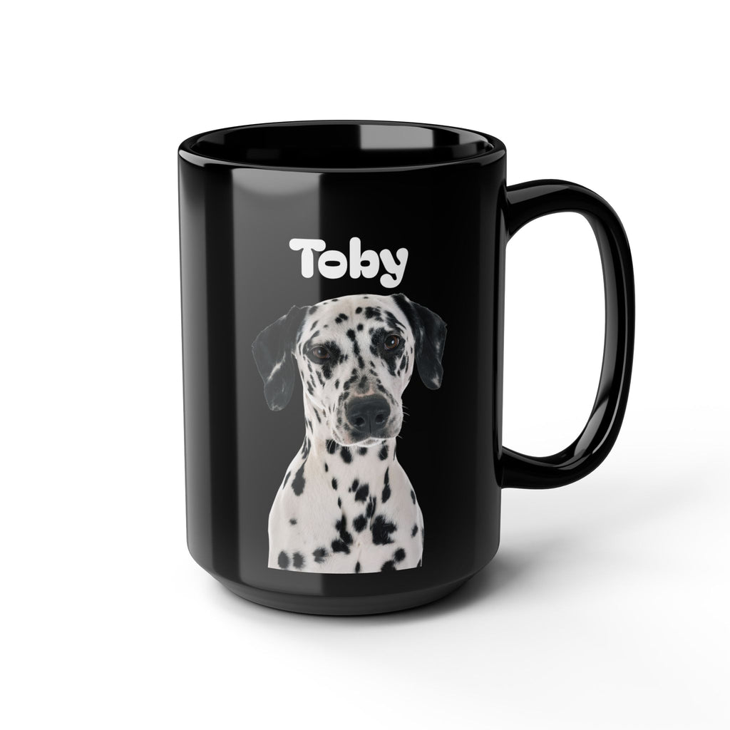Personalized Pet Photo Mug  Custom Dog or Cat Picture Mug  Black Ceramic Coffee Cup 11oz 15oz  Pet Lover Gift