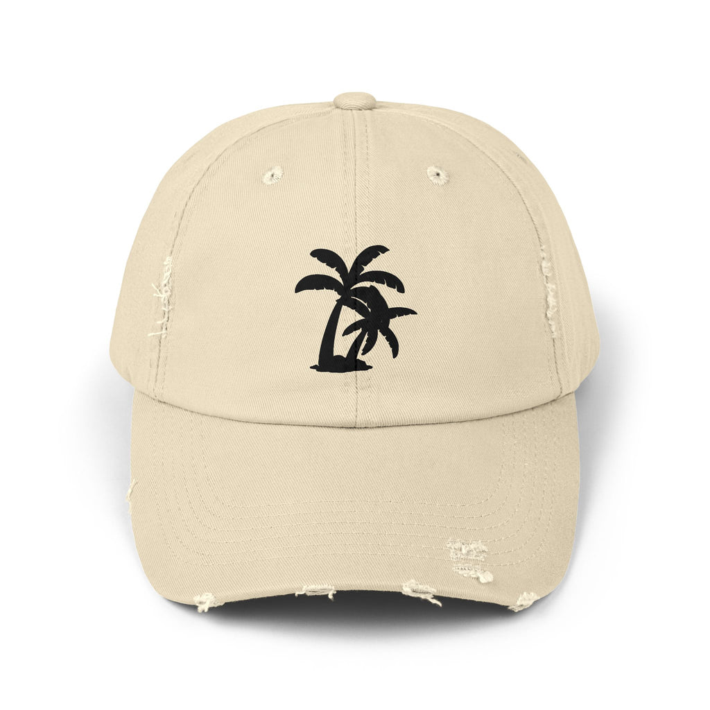 Palm Tree Distressed Cap – Tropical Beach Vintage Baseball Hat