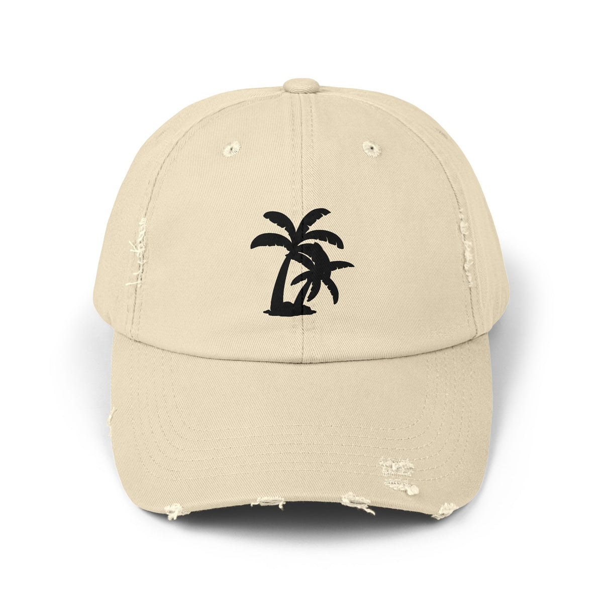 Palm Tree Distressed Cap – Tropical Beach Vintage Baseball Hat