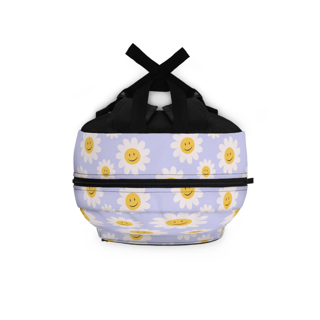 Personalized Daisy Backpack with Name – Cute Smiley Flower Backpack