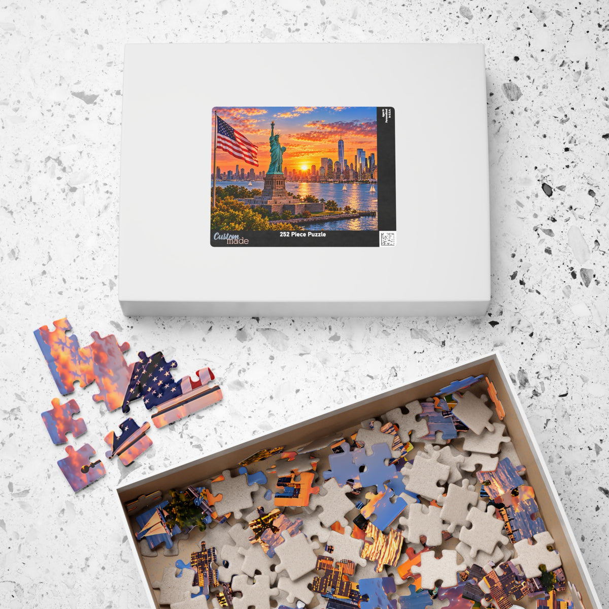 New York City USA Puzzle – Statue of Liberty Jigsaw Puzzle (110, 252, 520, 1014-piece)