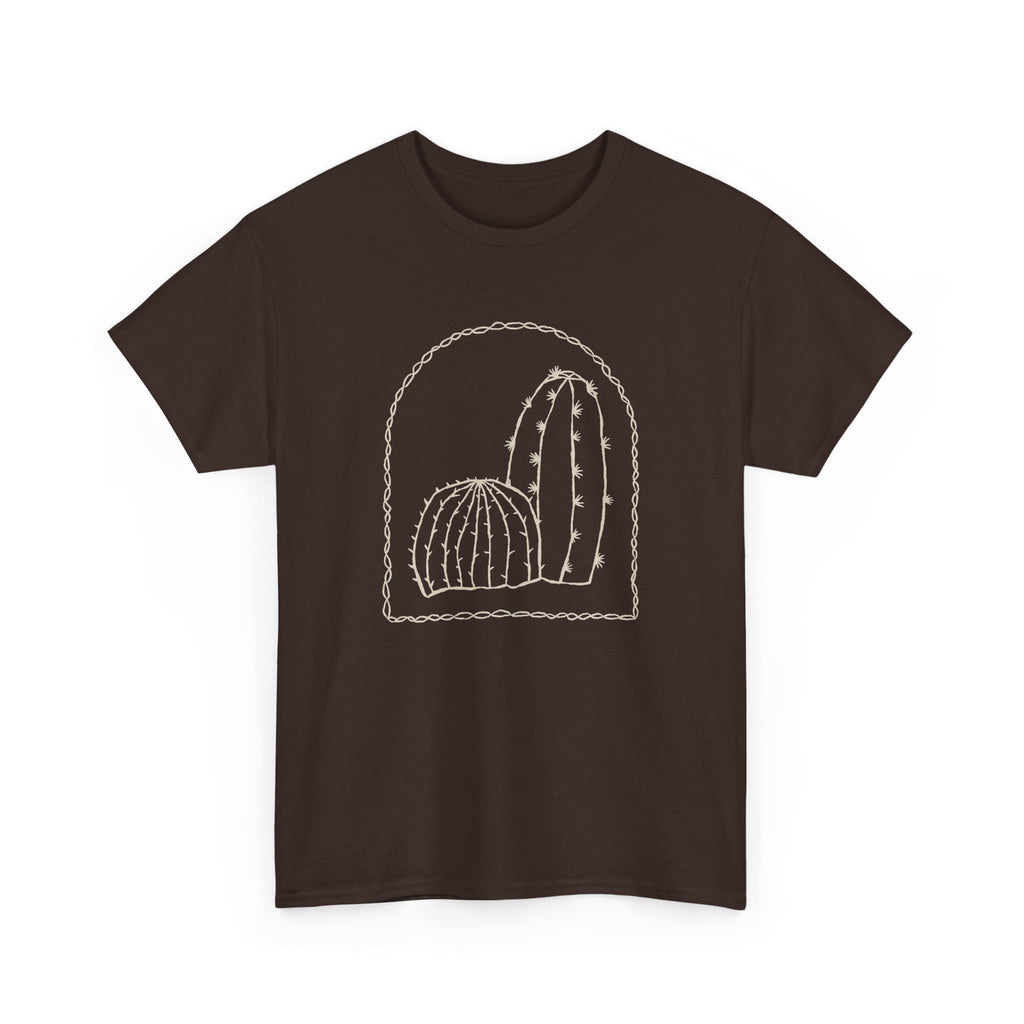Minimal Cactus T-Shirt – Desert Line Art Unisex Graphic Tee