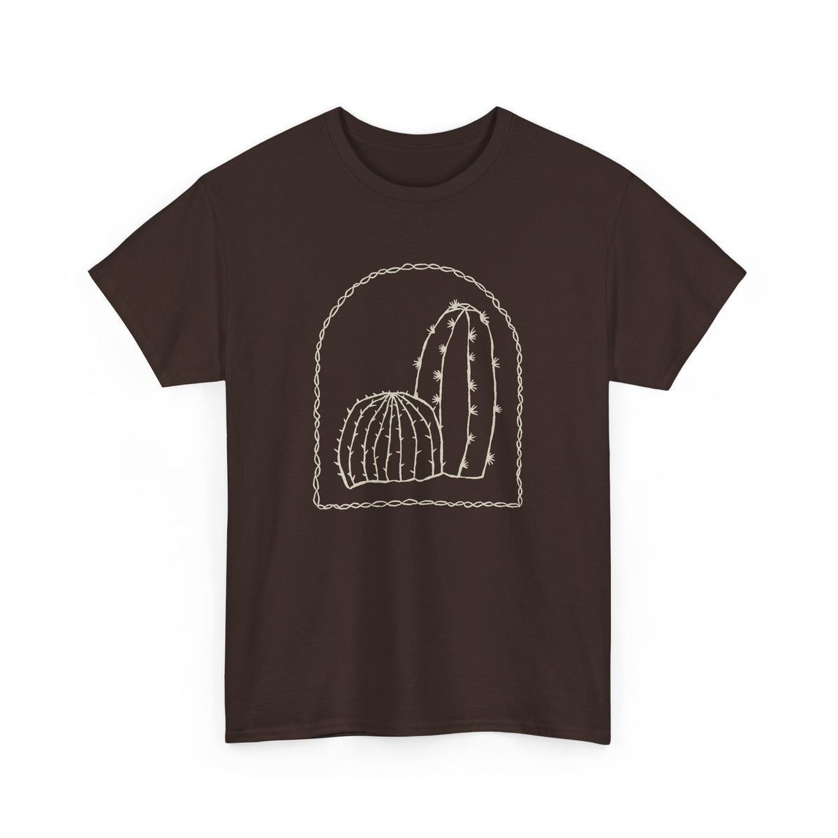 Minimal Cactus T-Shirt – Desert Line Art Unisex Graphic Tee