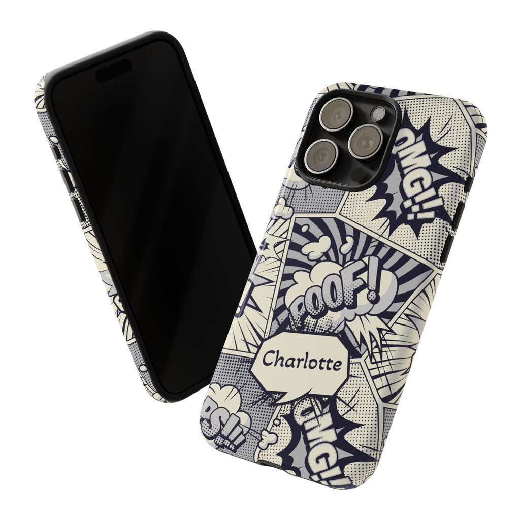Personalized Comic Phone Case with Name – Pop Art Tough Case