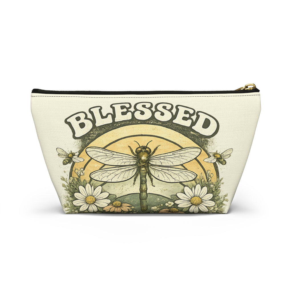 Blessed Dragonfly Pouch – Vintage Botanical Floral Print