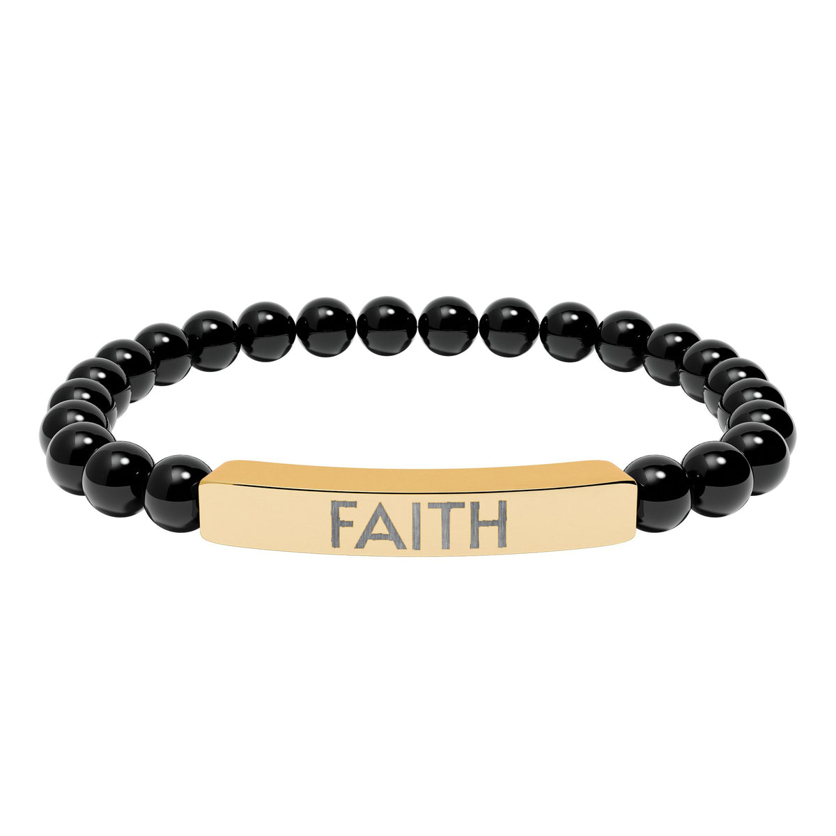Faith Natural Stone Bracelet – Engraved Inspirational Jewelry
